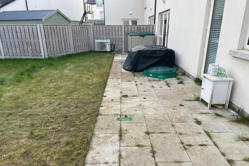 Porcelain Tiled Patio with Granite Cobblestones and Roll-On Turf in Portmarnock, Co. Dublin (1)