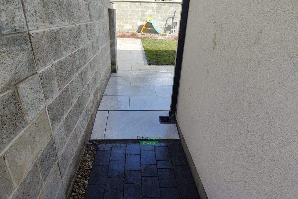 Porcelain Tiled Patio with Granite Cobblestones and Roll-On Turf in Portmarnock, Co. Dublin (12)