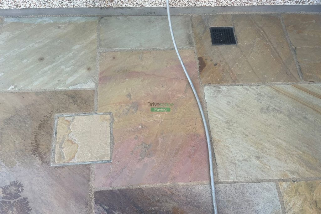 Patio with Mint Indian Sandstone Slabs in Hansfield Wood, Dublin (4)