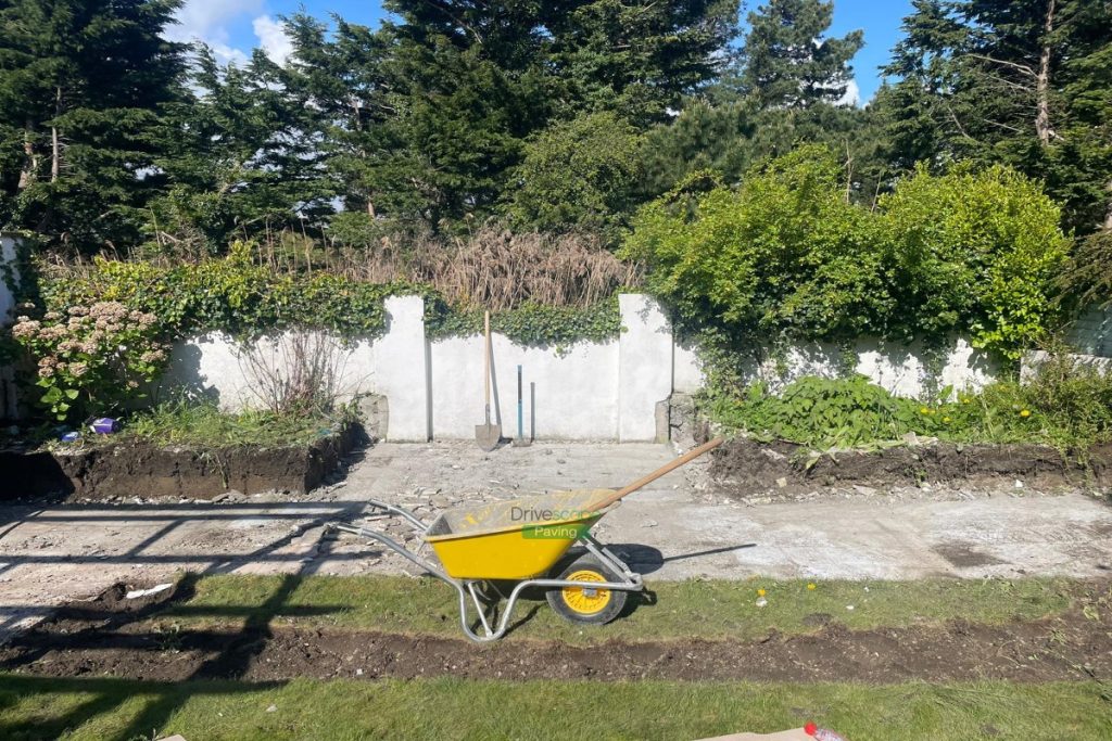 Porcelain Tiled Patio with Raised Flowerbeds and Roll-on-Turf in Portmarnock, Dublin (1)