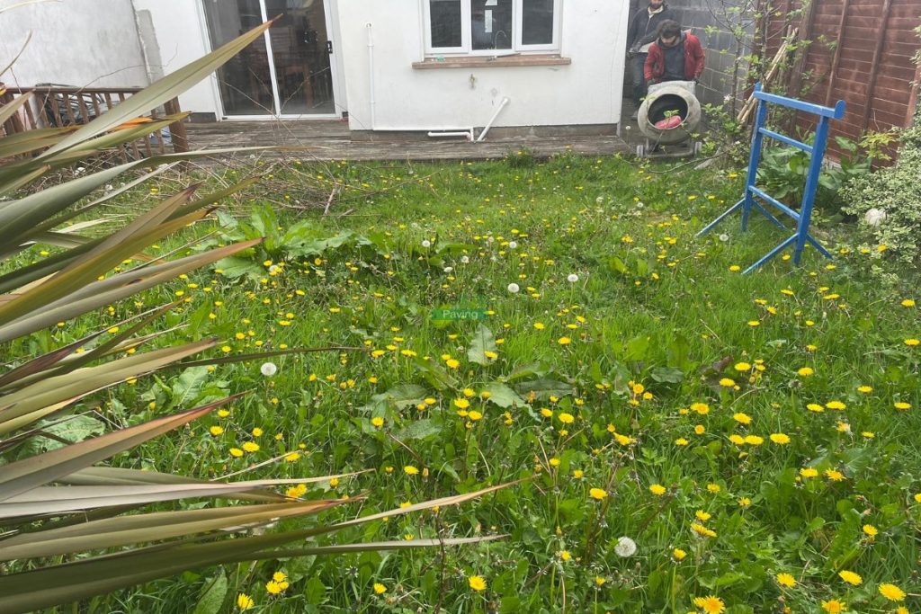 Silver Granite Slabbed Patio with Artificial Grass and Shiplap Fencing in Lucan, Dublin (1)