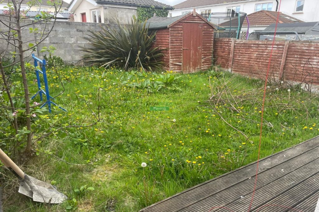 Silver Granite Slabbed Patio with Artificial Grass and Shiplap Fencing in Lucan, Dublin (2)