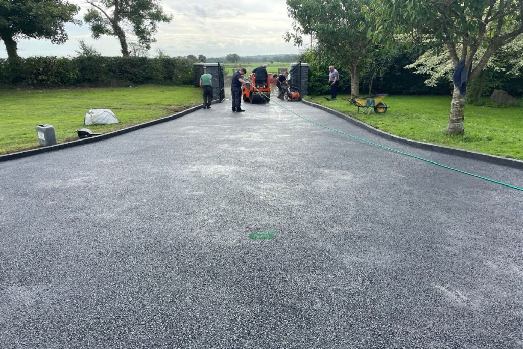 Asphalt Driveway with Charcoal Kerbing and Silver Granite Slabs in Oldtown, Co. Meath (9)