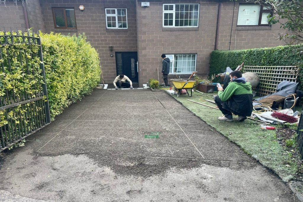 Curragh Gold Paved Driveway with Steps and Granite Wall in Greystones, Co. Wicklow (5)