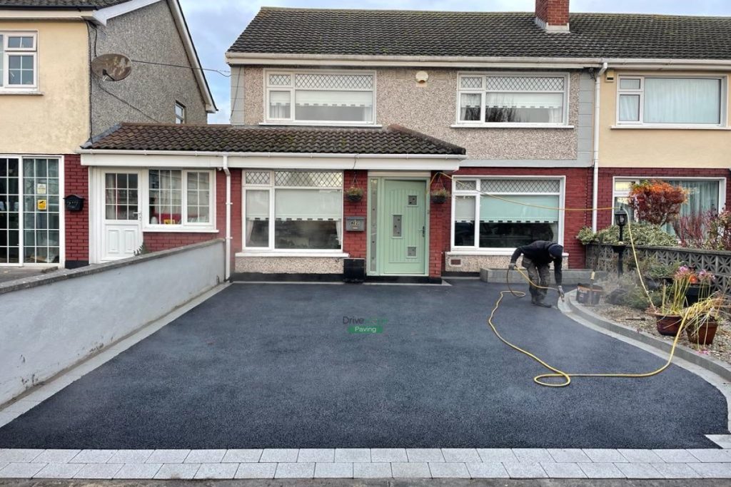Asphalt Driveway with Silver Granite Corrib Borderline and Kerbing in Whitehall, Dublin (5)