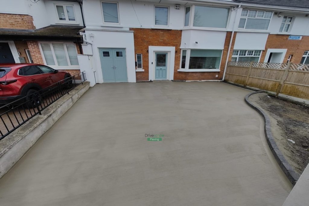 Light Brushed Concrete Driveway in Killester, Co. Dublin