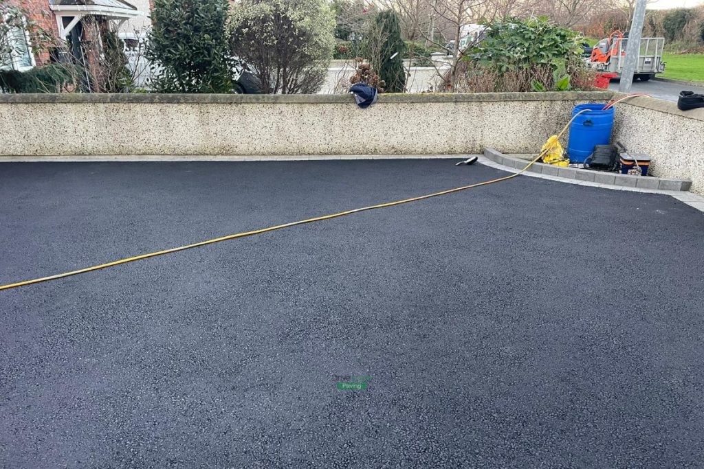 Asphalt Driveway with Silver Granite Kerbs, ACO Channels and Flowerbeds in Lucan, Dublin (5)