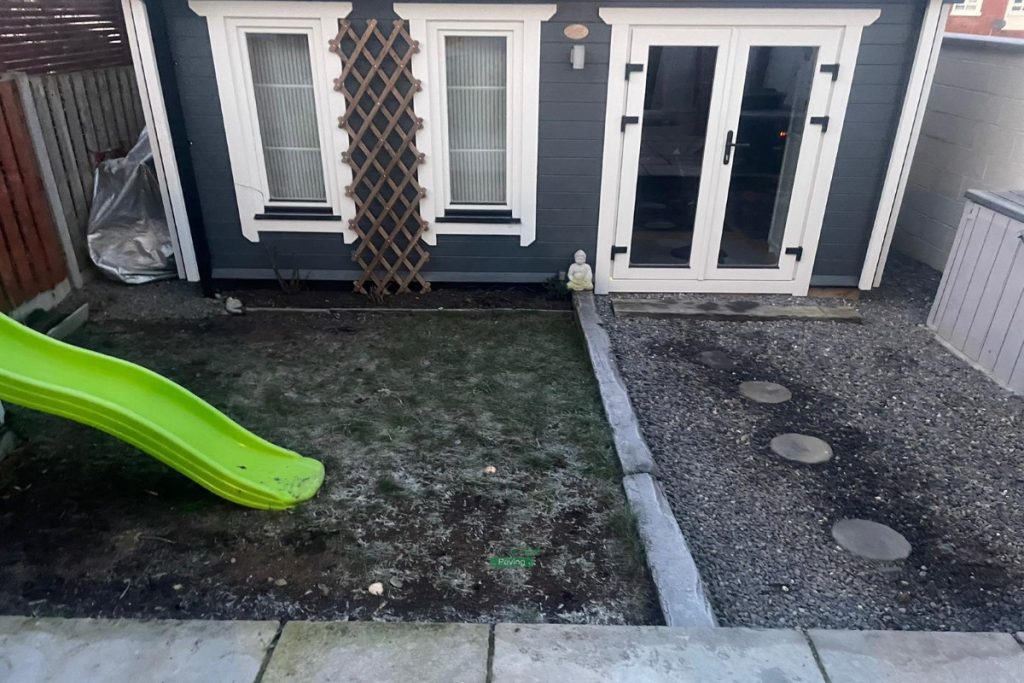Patio with Grey Limestone Slabs and Raised Flowerbed in Johnstown, Co. Meath (1)
