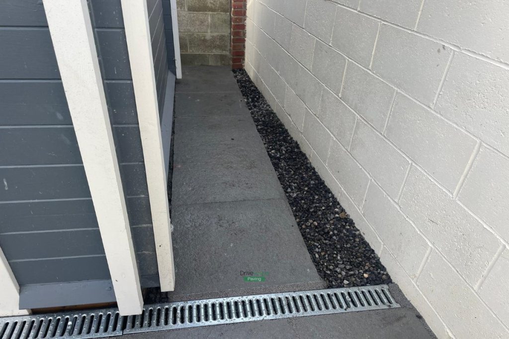 Patio with Grey Limestone Slabs and Raised Flowerbed in Johnstown, Co. Meath (10)