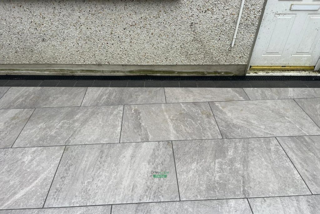 Porcelain Tiled Patio with Artificial Grass and Raised Flowerbeds in Lucan, Dublin (15)