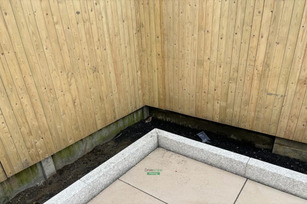 Porcelain Tiled Patio with Timber Fencing and Ashford Block Wall in Johnstown, Co. Meath (6)