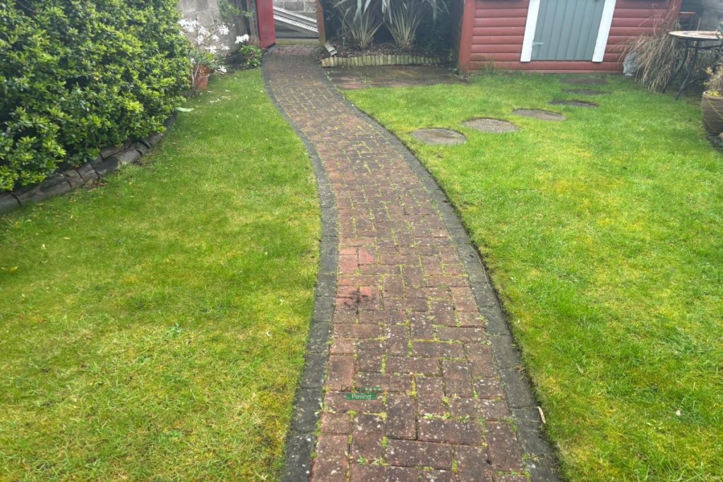 Patio with Brown Granite Slabs, Bull-Nose Step and Stepping Stones in Clontarf, Dublin (3)