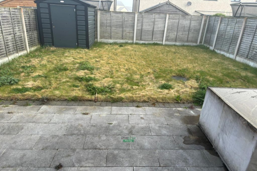 Silver Granite Slabbed Patio with Boxed Flowerbeds in Hansfield Wood, Dublin (1)