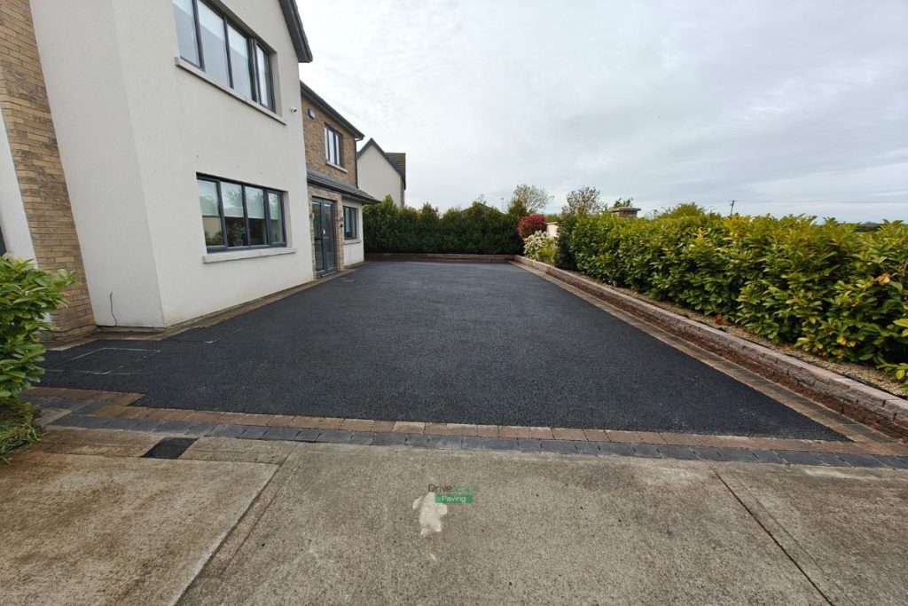 Asphalt Driveway with Connemara Walling and Charcoal and Coral Borderline in Swords, Dublin (3)