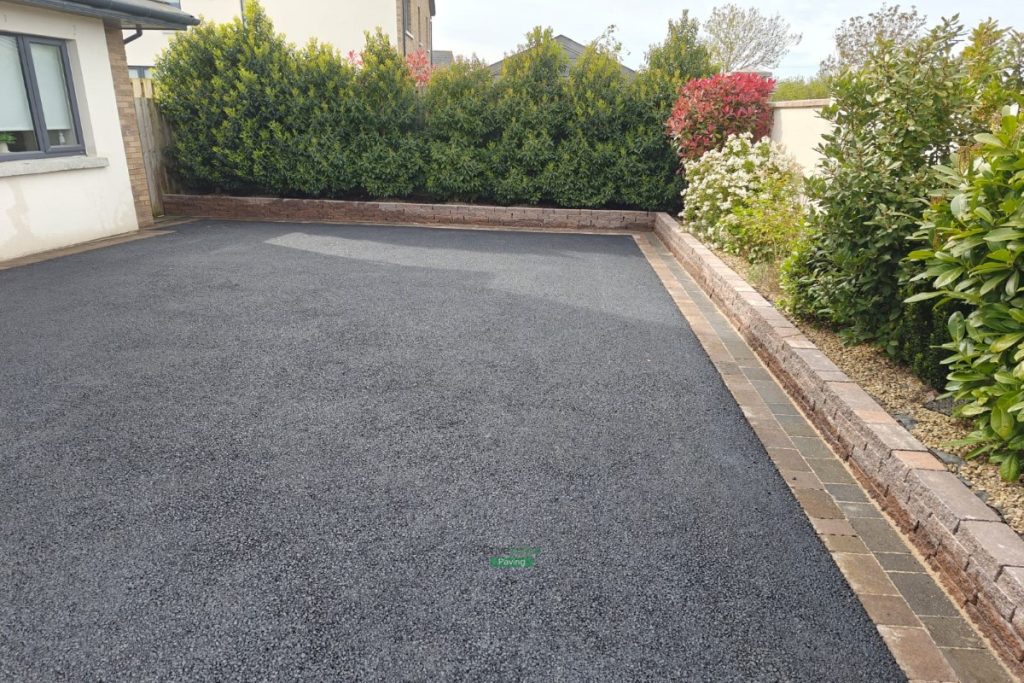Asphalt Driveway with Connemara Walling and Charcoal and Coral Borderline in Swords, Dublin (7)