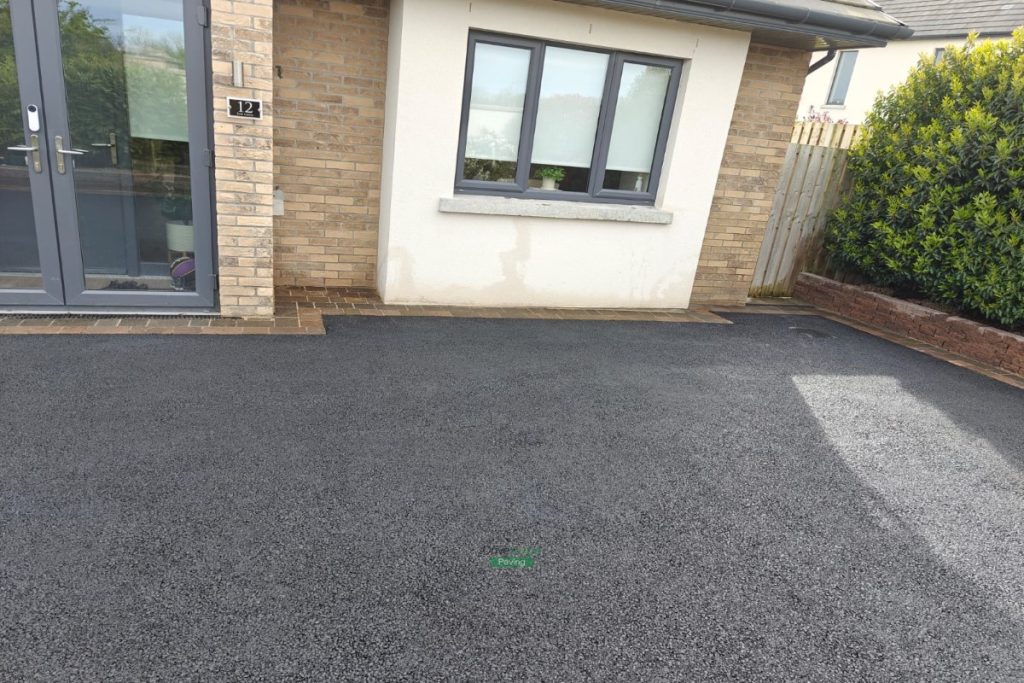 Asphalt Driveway with Connemara Walling and Charcoal and Coral Borderline in Swords, Dublin (9)