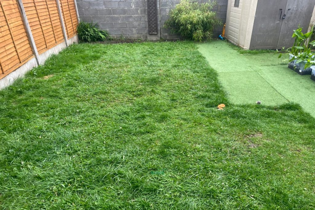 Patio with Sorrento Slabs and Charcoal Borderline, Raised Flowerbeds and ACO Drains in Dublin 15 (1)