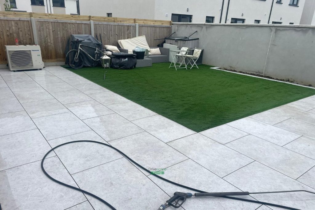 Porcelain Tiled Patio with Artificial Grass in Portmarnock, Co. Dublin (4)