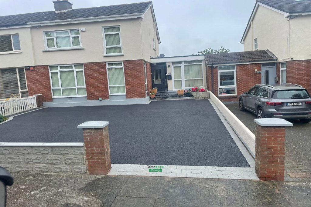 Asphalt Driveway with Silver Granite Border, Kerbstones and Bullnose Step in Portmarnock, Co. Dublin (9)