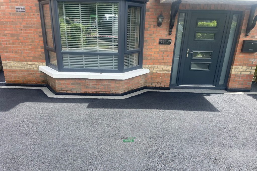 Asphalt Driveway with Silver Granite Borders and Natural Kerbs in Swords, Dublin
