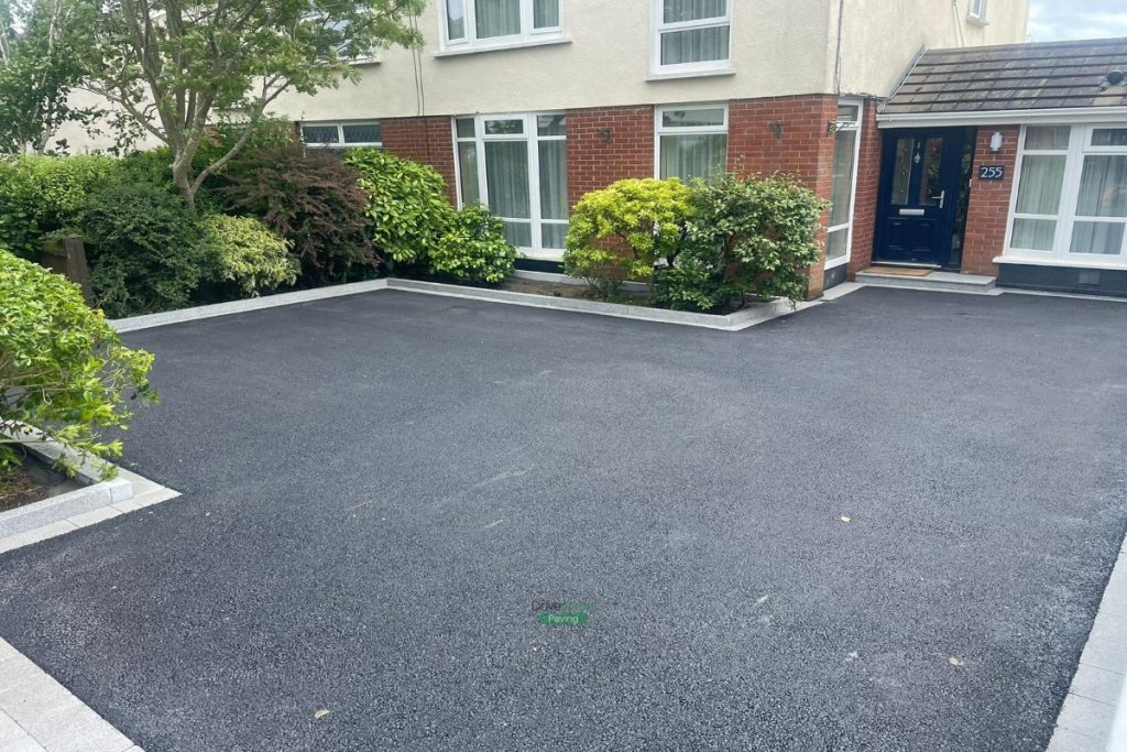 Asphalt Driveway with Silver Granite Corrib Border and Granite Step in Portmarnock, Co. Dublin (3)