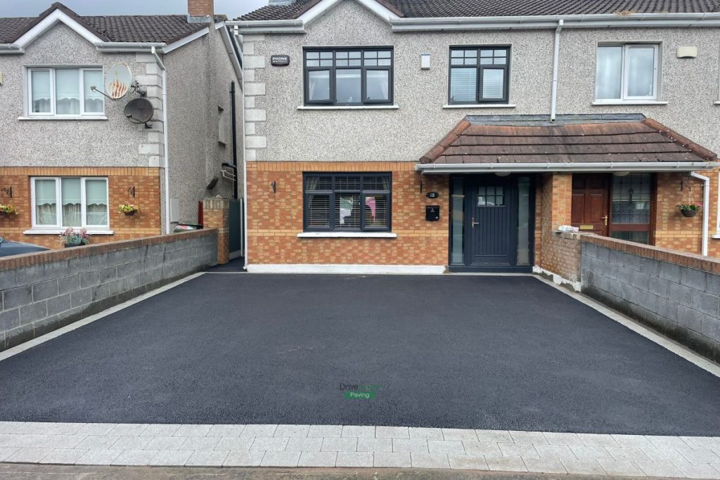 Asphalt Driveway with Silver Granite Paved Border in Clonee, Dublin
