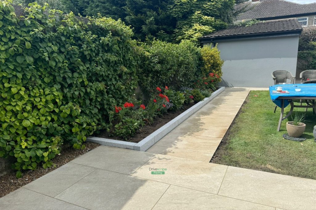 Porcelain Tiled Patio with Garden Archway and Golden Gravel in Sutton, Co. Dublin (12)