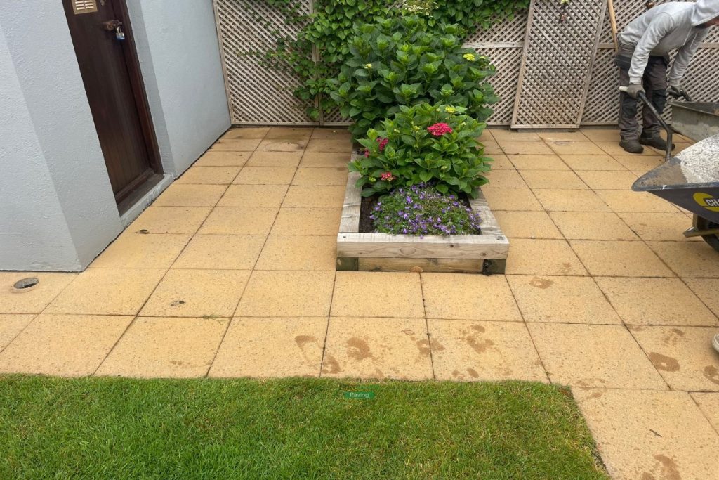 Porcelain Tiled Patio with Garden Archway and Golden Gravel in Sutton, Co. Dublin (2)