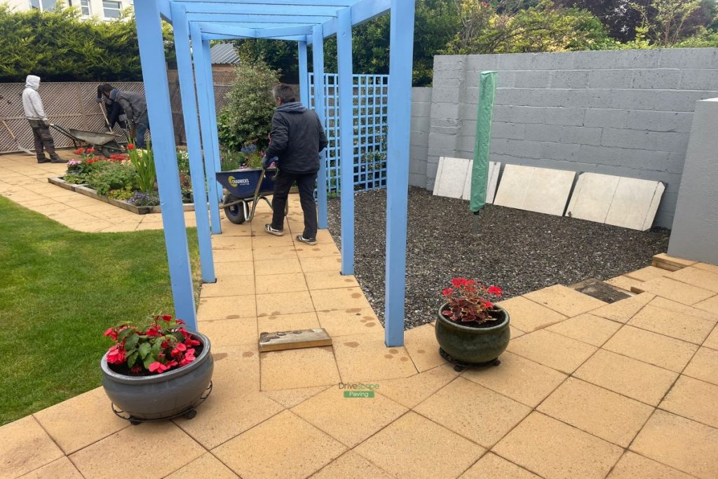 Porcelain Tiled Patio with Garden Archway and Golden Gravel in Sutton, Co. Dublin (5)