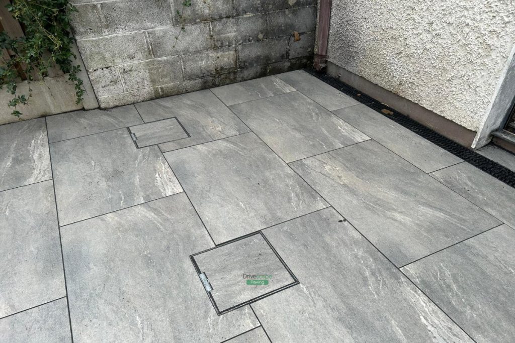 Tiered Porcelain Tiled Patio with Raised Flowerbeds in Blackrock, Dublin (5)