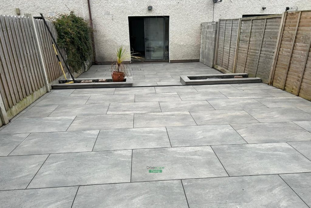Tiered Porcelain Tiled Patio with Raised Flowerbeds in Blackrock, Dublin (7)