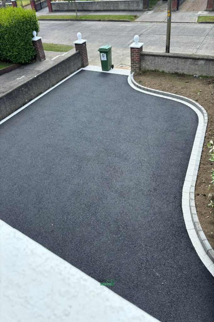 Asphalt Driveway with Granite Borderlines and Apron in Glasnevin, Dublin