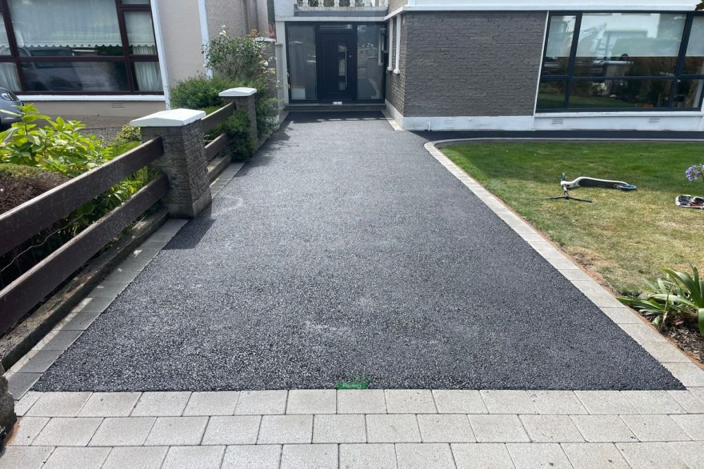 Asphalt Driveway with Silver Corrib Border in Sutton, Dublin