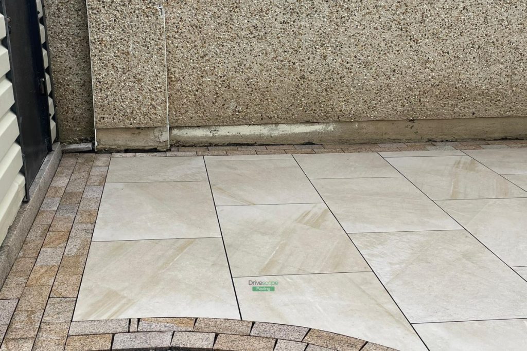 Porcelain Tiled Patio with Granite Cobblestones in Newbridge, Co. Kildare (1)