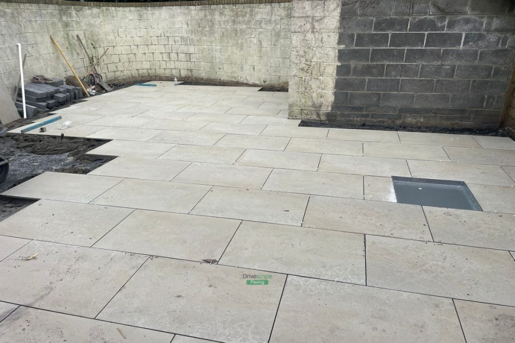 Porcelain Tiled Patio with Raised Flowerbeds in Dublin (4)
