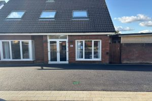 Asphalt Driveway with Silver Granite Border and Flowerbeds in Sutton,&hellip;