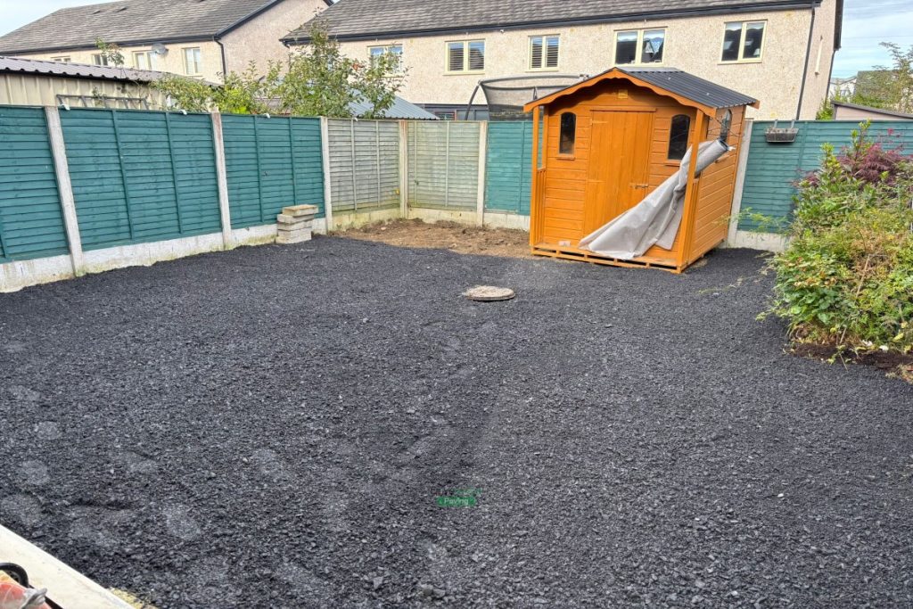 Granite Slabbed Patio with Roll-On Lawn and Raised Flowerbeds in Hansfield Wood, Dublin (2)
