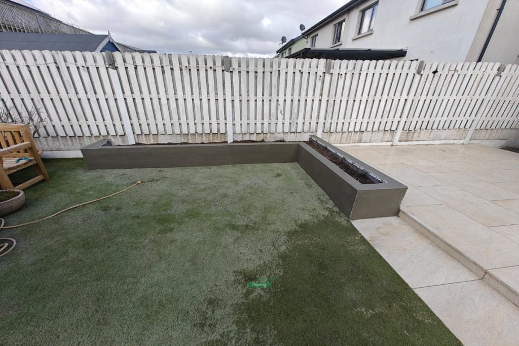 Porcelain Tile Patio with Raised Flowerbeds in Wicklow (7)