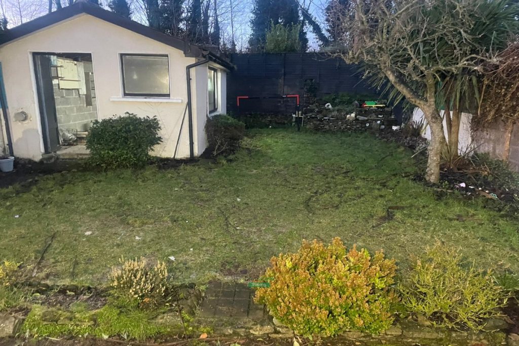 Porcelain Tiled Patio with Fencing, Concrete Shed Base and Artificial Grass in Templeogue, Dublin (2)