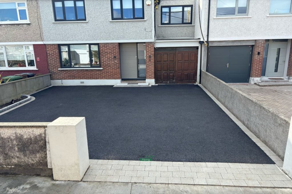 Asphalt Driveway with Corrib Granite Border and Bull-Nose Step in Glasnevin, Dublin