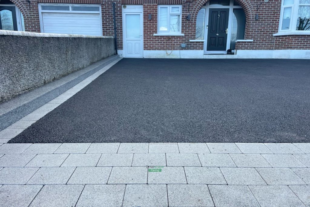 Asphalt Driveway with Silver Granite Borders and Apron in Glasnevin, Dublin (8)