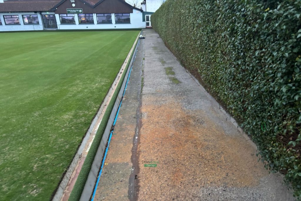 Pathways with Rustic Corrib Paving, Concrete Ramp and Water Sprinklers for CYM Bowling Club, Dublin (2)