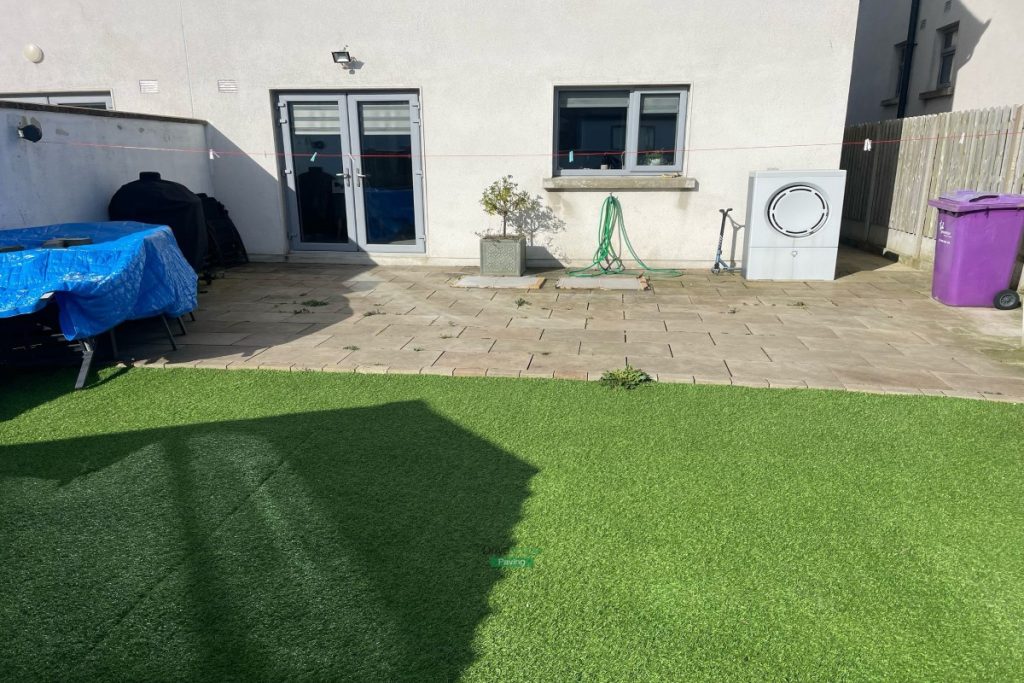 Porcelain Patio with Artificial Grass and ACO Channel Drainage in Wicklow Town (4)