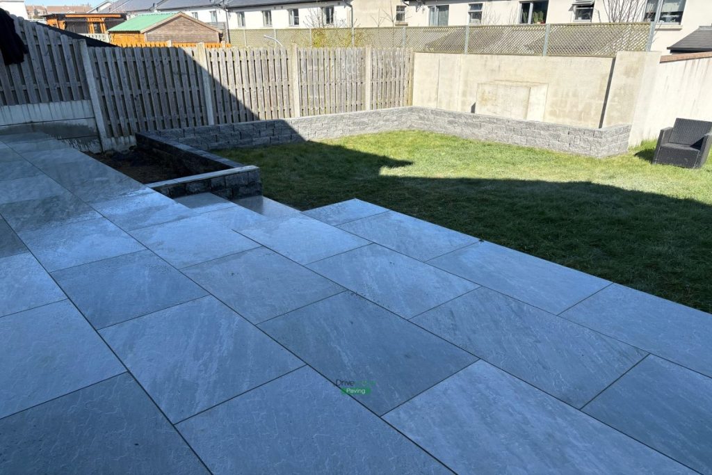 Porcelain Tiled Patio with Connemara Walling in Wicklow (10)