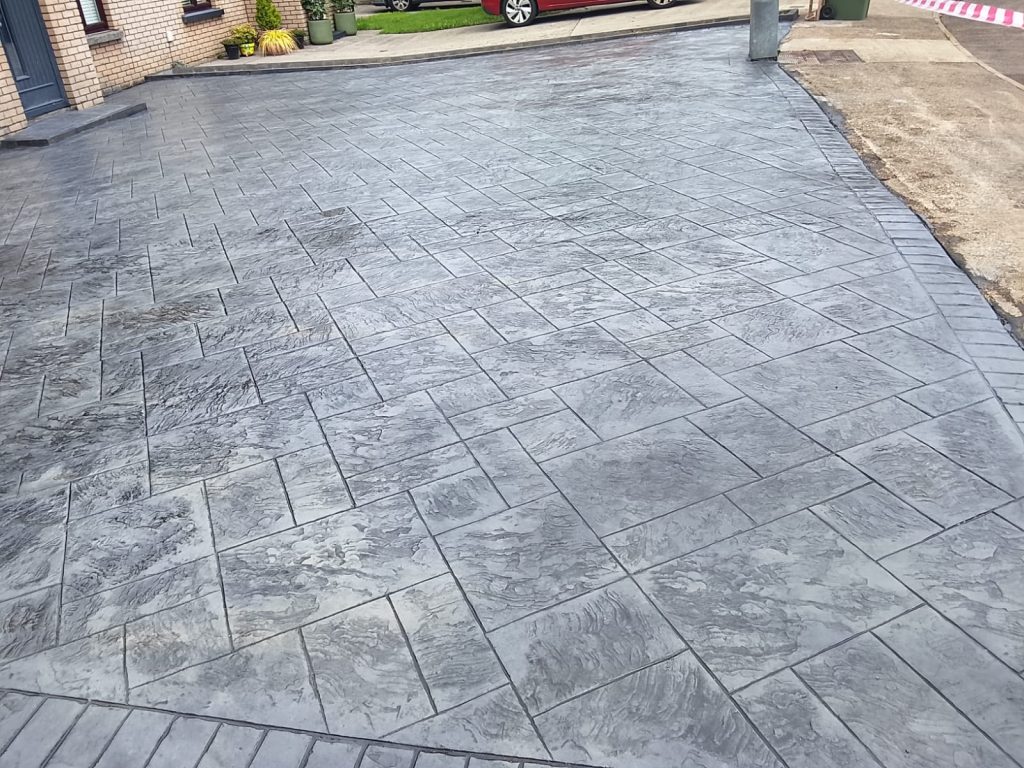 Platinum Grey Ashley Slate Imprint Concrete Driveway in Kilcullen, Co. Kildare (6)