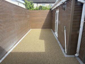 Resin Bound Patio with Composite Fencing in Clondalkin, Co. Dublin