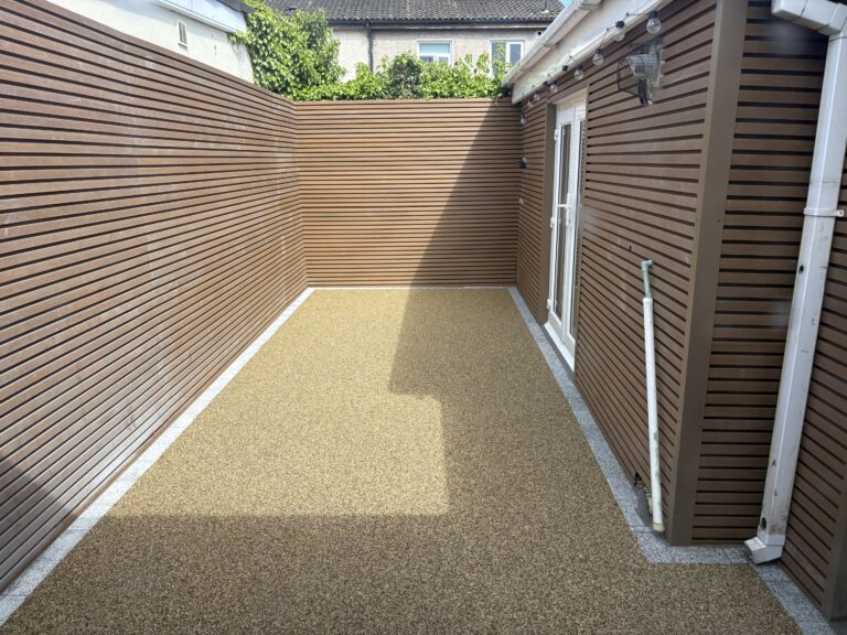 Resin Bound Patio with Composite Fencing in Clondalkin, Co. Dublin